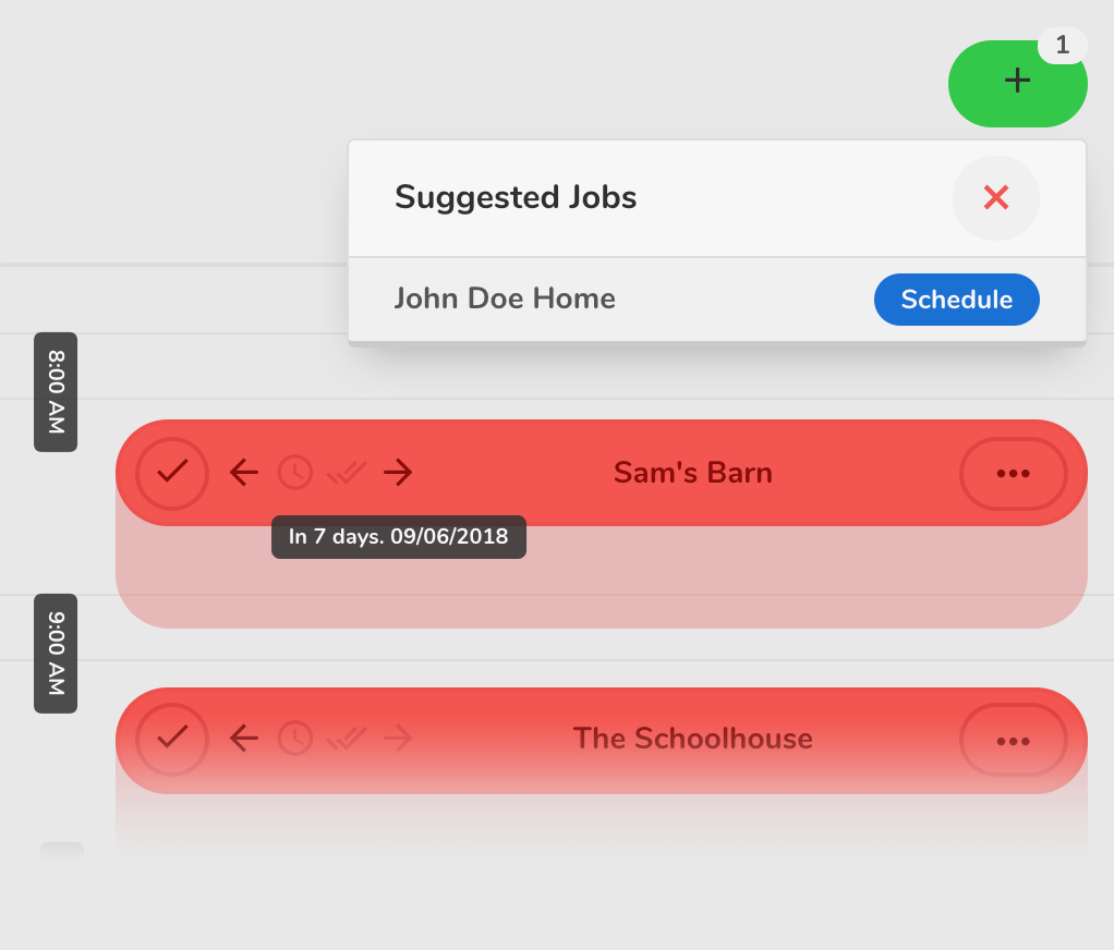 product screenshot of suggested jobs
